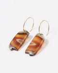 Elsita Jewelry Wild 14 agate earrings featuring freeform Indonesian stone slices on 14K gold-filled hoops.